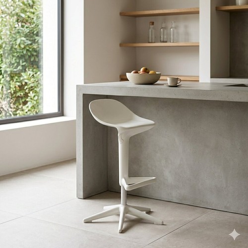 Sgabello spoon bianco design - bianco,